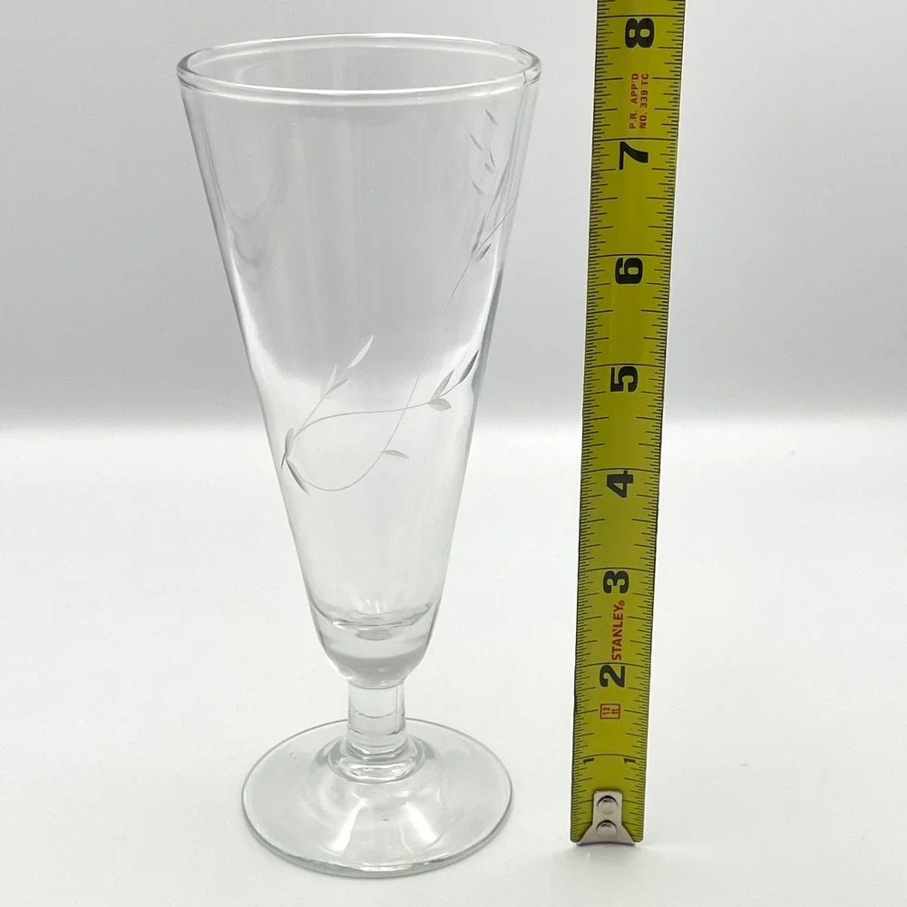 Vtg Princess House Heritage Crystal Pilsner Glass 7.5